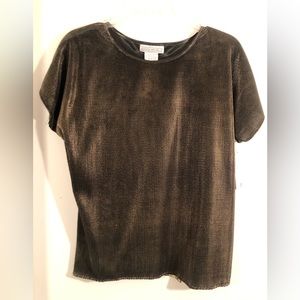 Jessica Michelle Shimmery Brown Textured short sleeve top